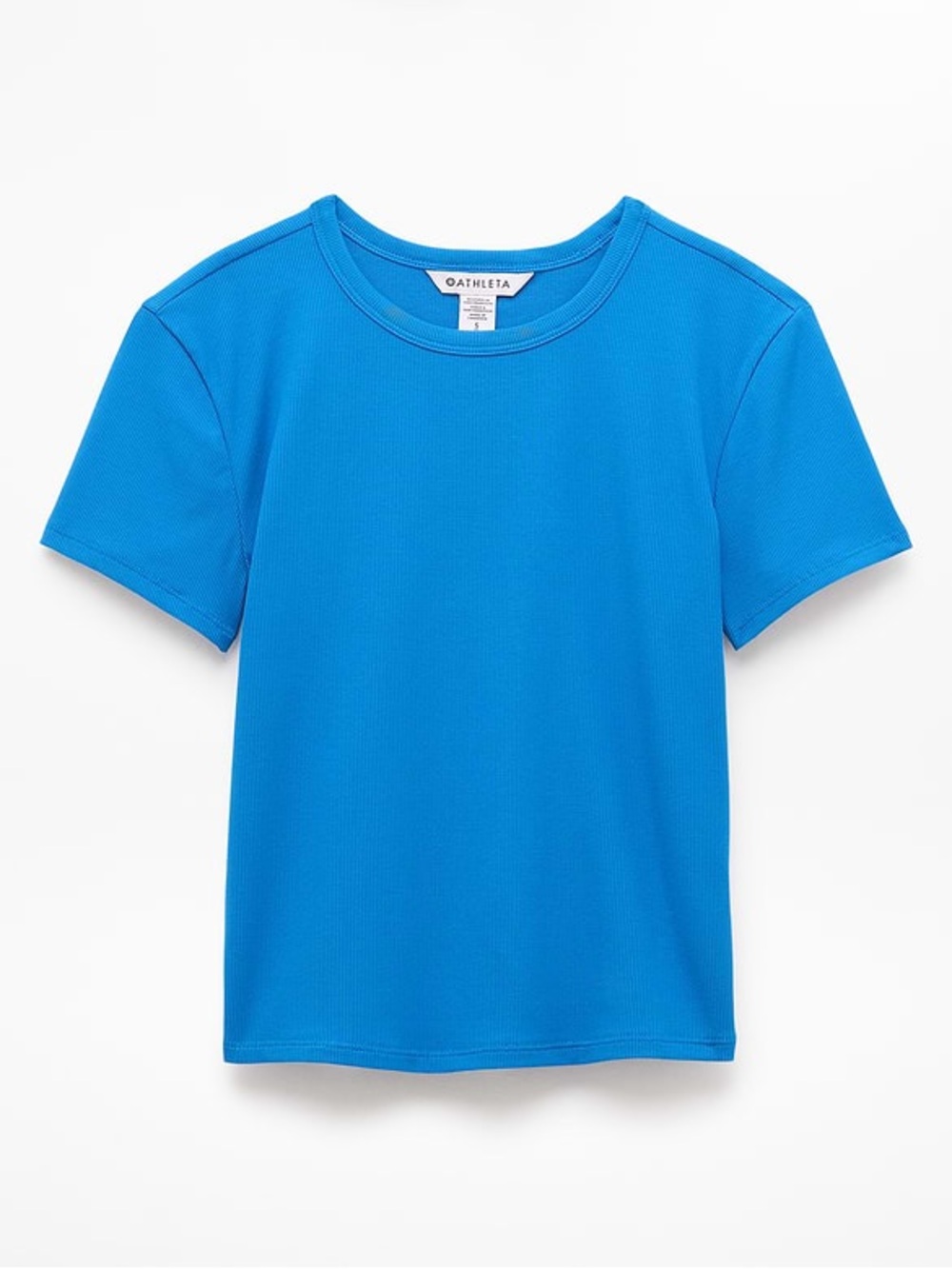 Athleta Signature Rib Crop Tee in Breaker Size Small